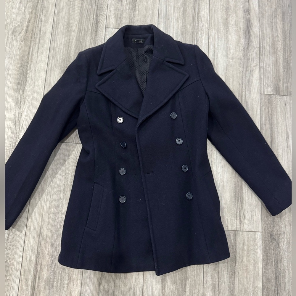 Kookai Navy Blue Wool Coat Made in France size 40 M